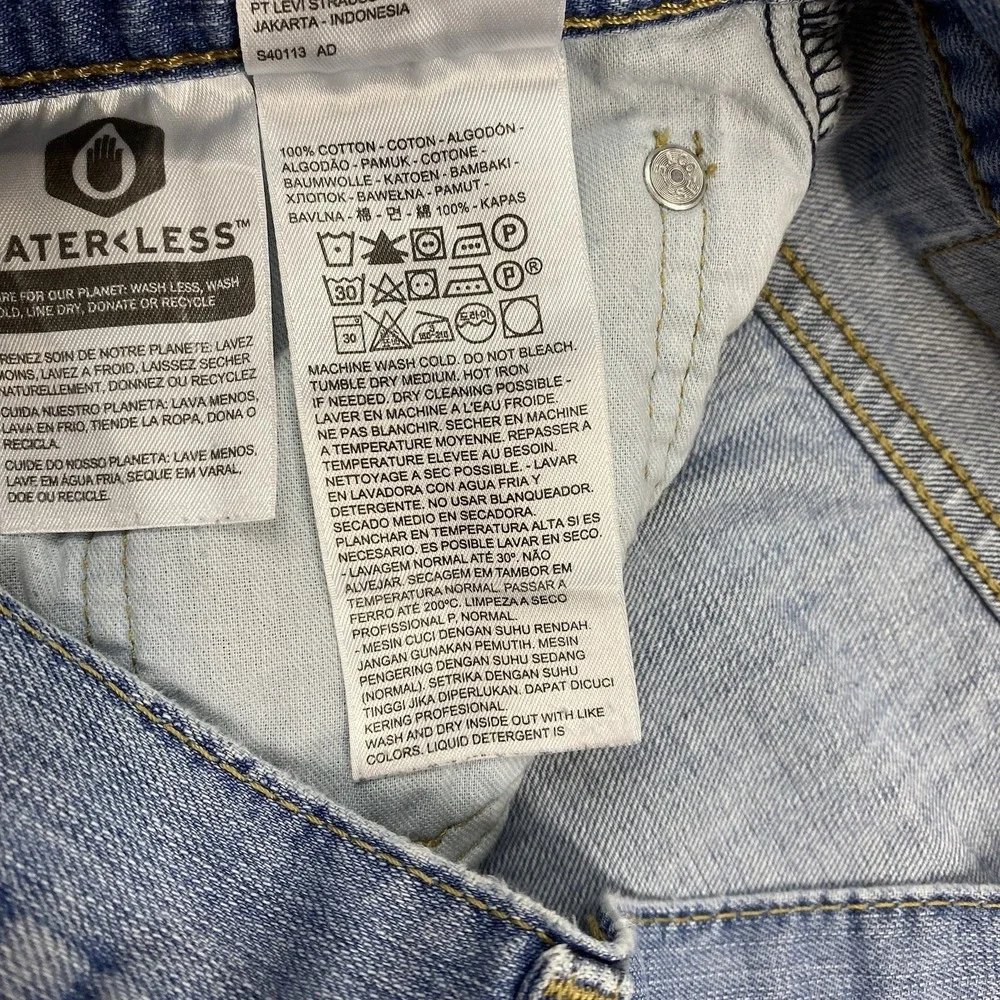 Levis Jeans Mens 34x34 Blue Denim Pants 569 Loose Straight Red Tab Cotton